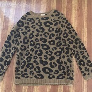 Fleece Cheetah Print Long-Sleeve Top